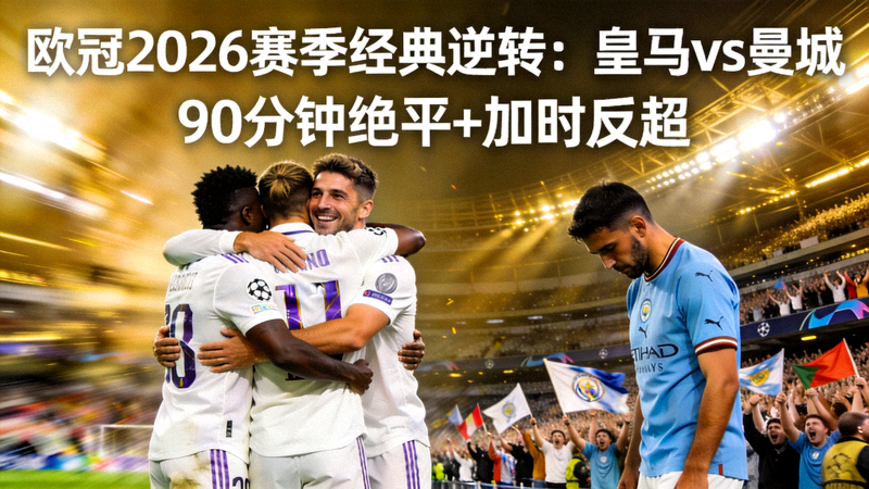 欧冠2026赛季经典逆转比赛回顾视频封面 - 皇马对阵曼城激动时刻